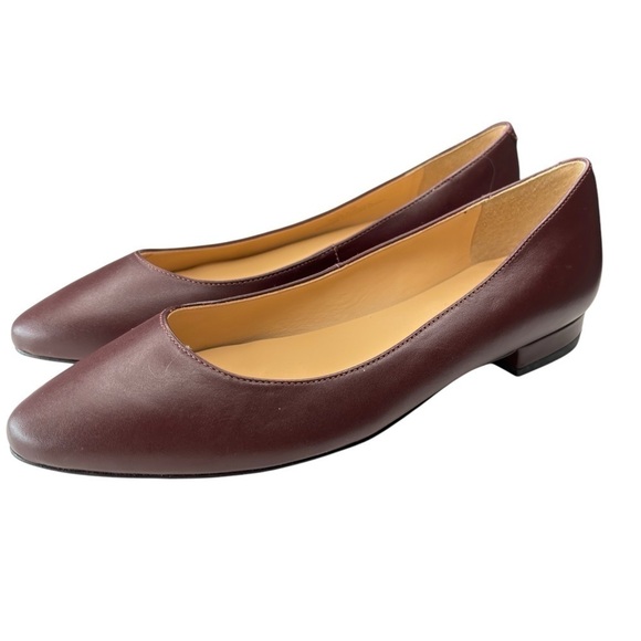 Talbots Edison Womens Flats Slip On Loafer Burgundy Leather Shoe Size 5.5 NEW - Picture 1 of 10